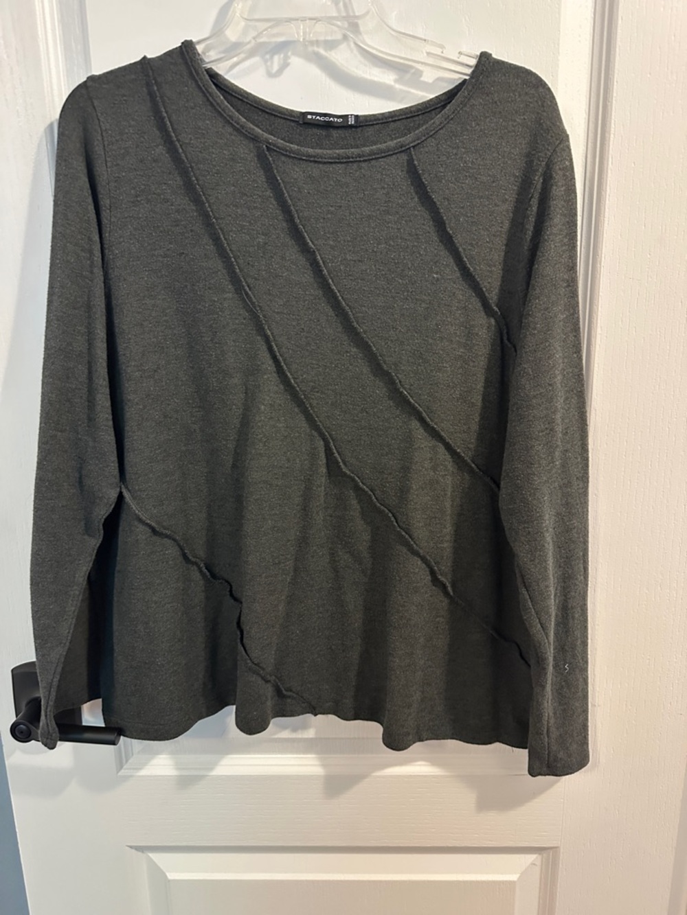 Staccato Charcoal Long-Sleeve Knit Top